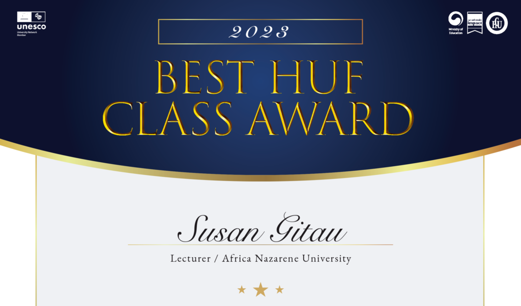 Susan Gitau HUF Award 2